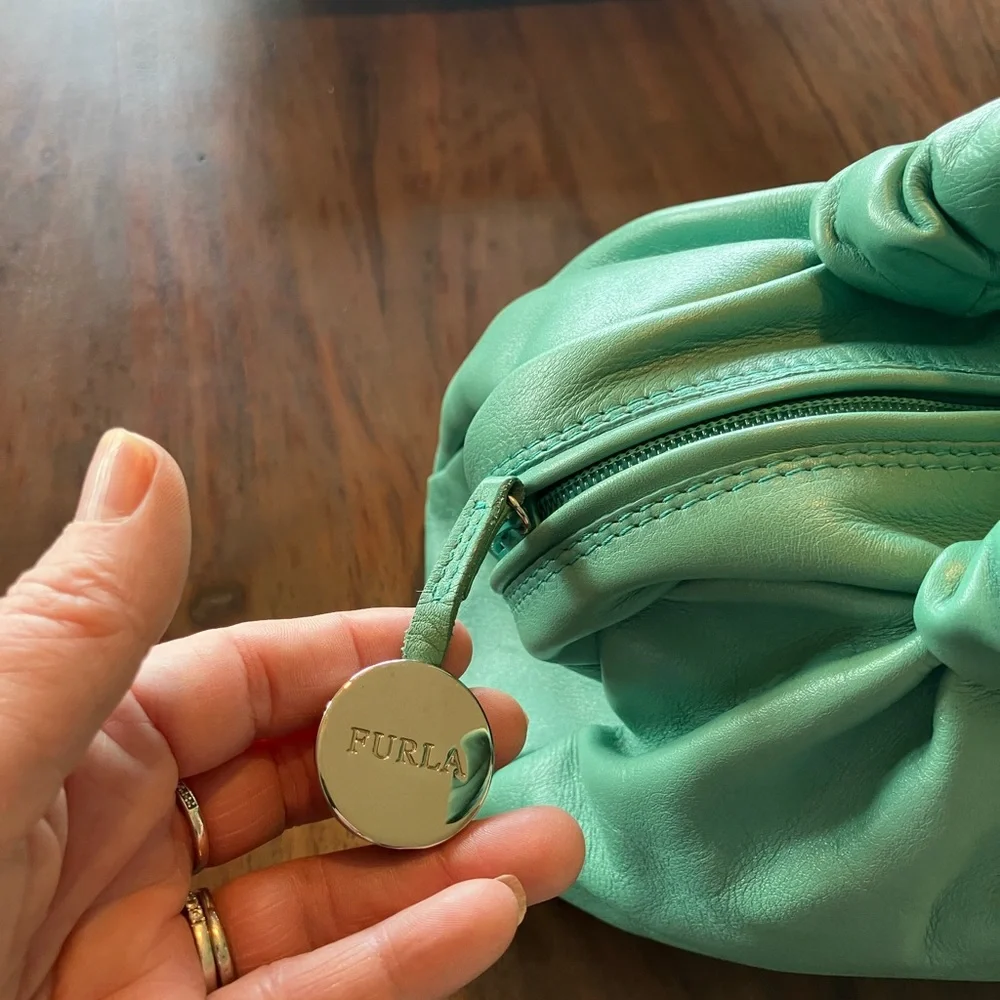 Furla Turquoise Leather Shoulder Bag - Picture 10 of 13